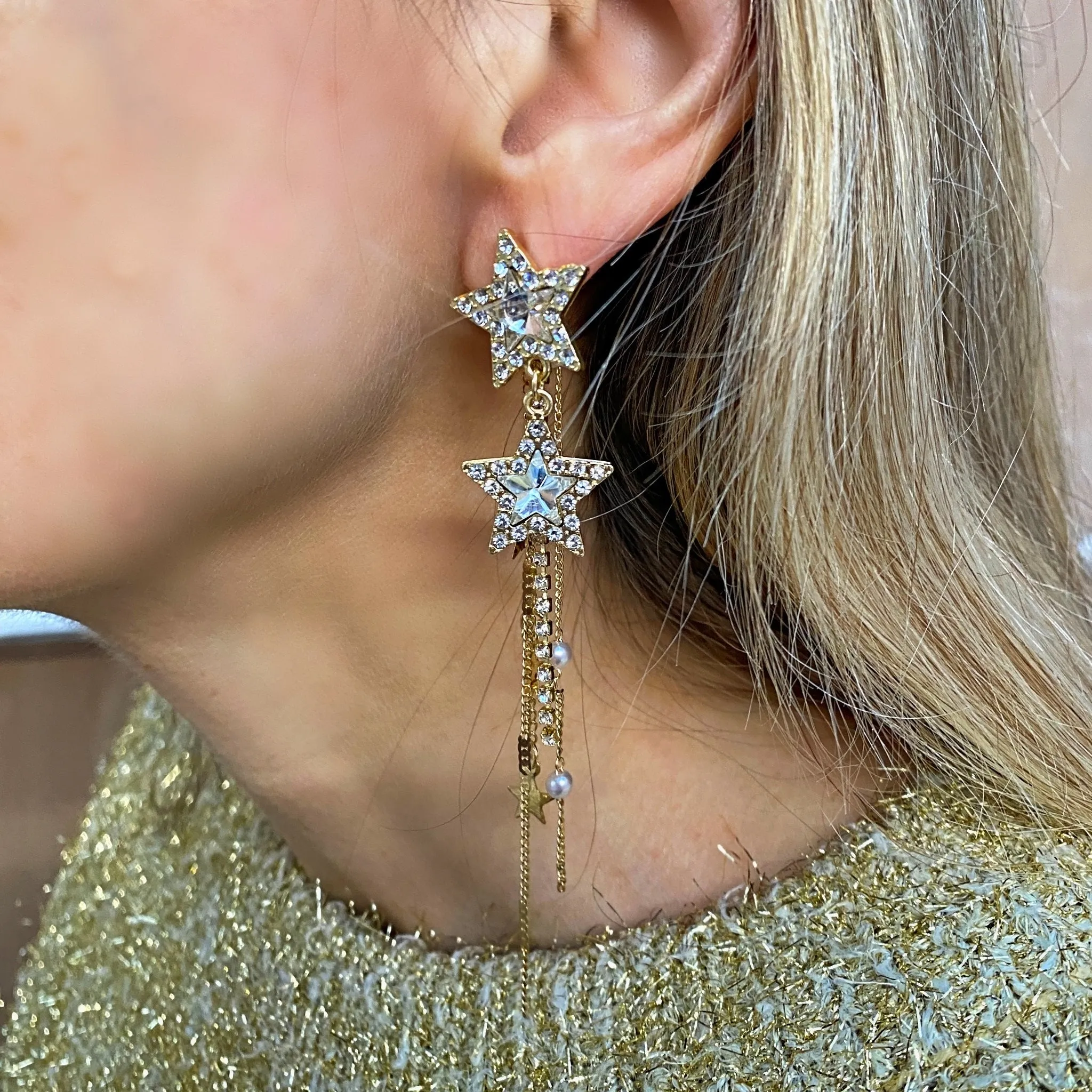 Star Earrings Gold Earrings