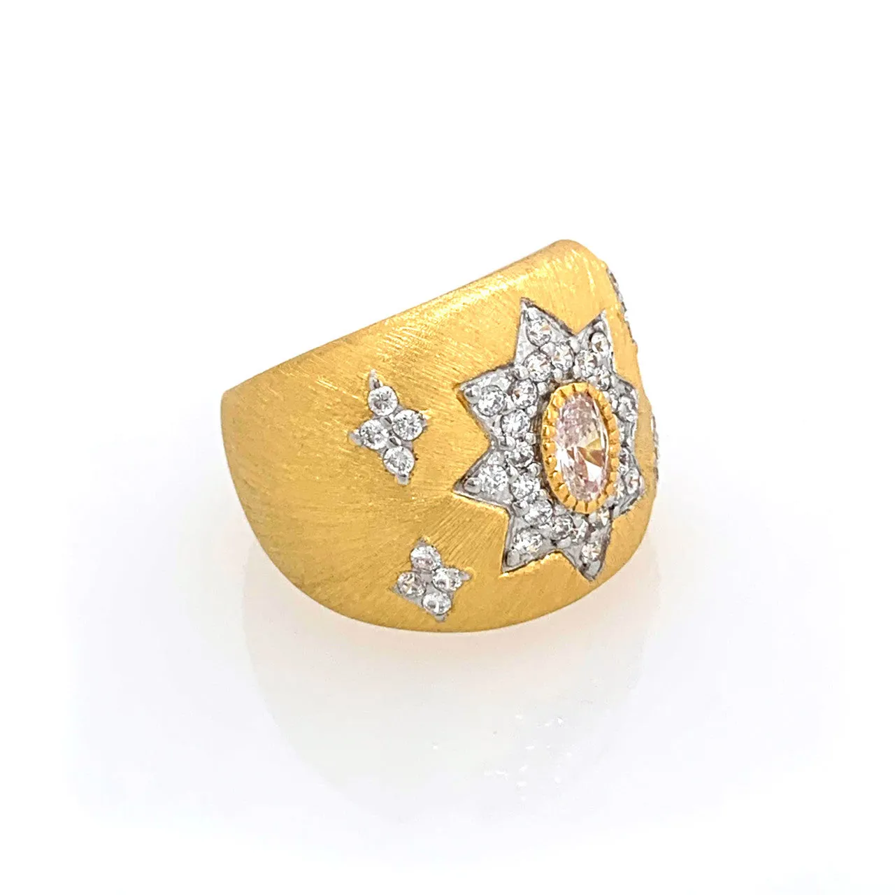 Star Pattern Vermeil Ring