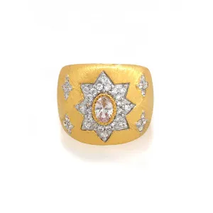 Star Pattern Vermeil Ring