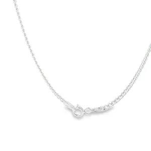 Sterling silver 24"/61cm Diamond cut curb link chain 35642