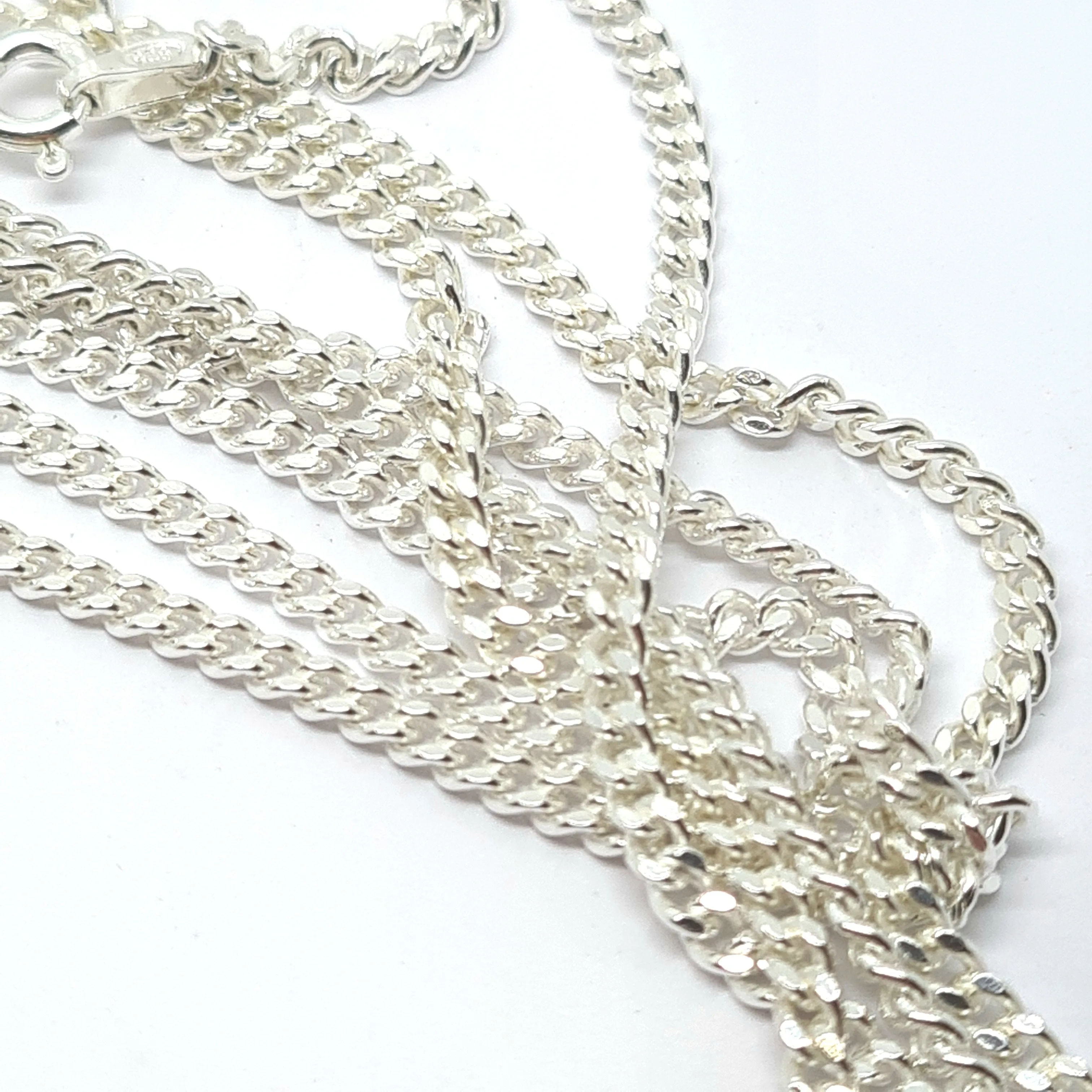 Sterling silver 24"/61cm Diamond cut curb link chain 35642