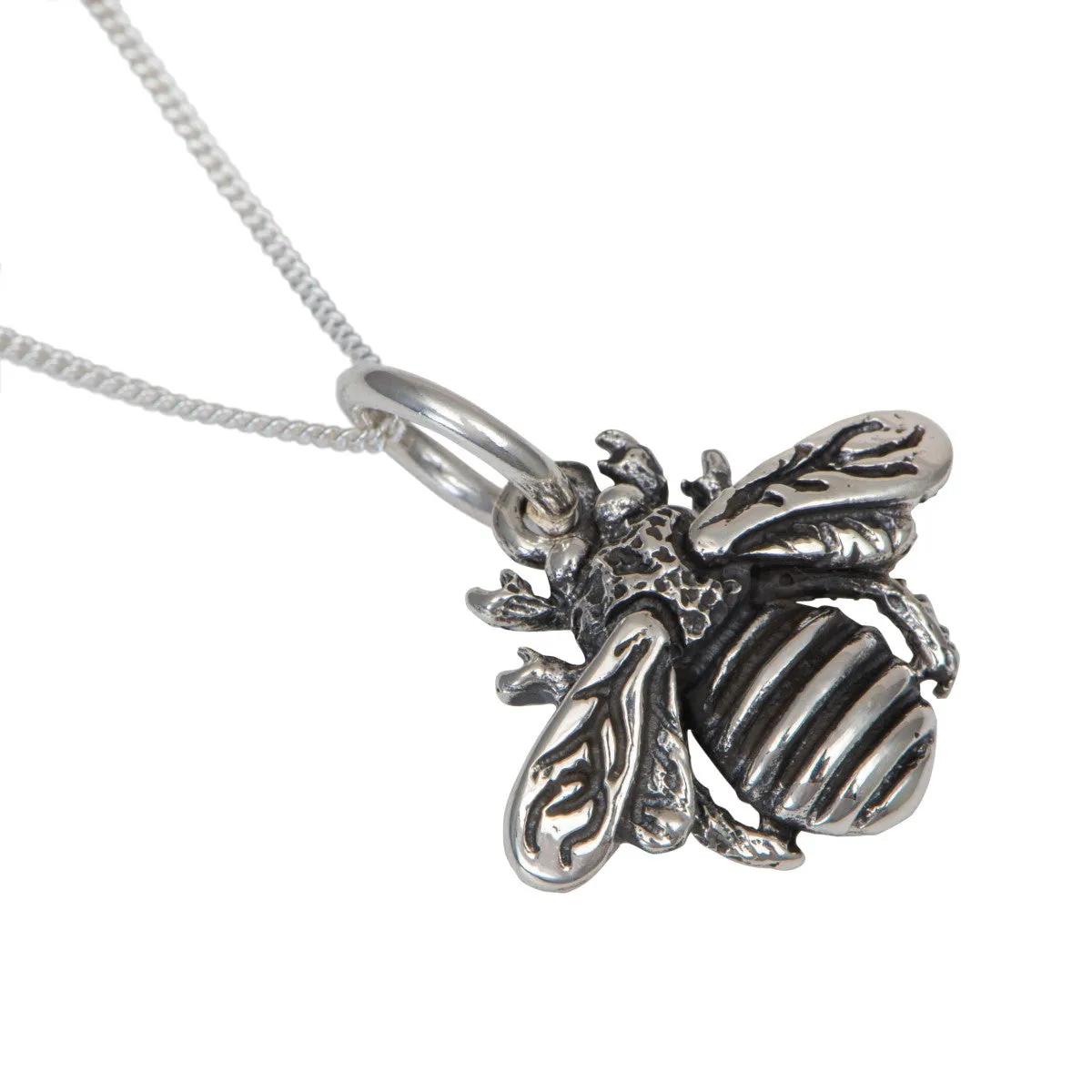 Sterling Silver Bee Pendant Necklace