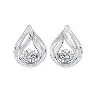 Sterling Silver CZ Pear Shape Earrings