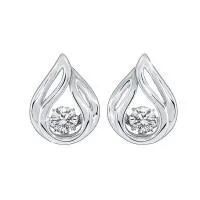 Sterling Silver CZ Pear Shape Earrings