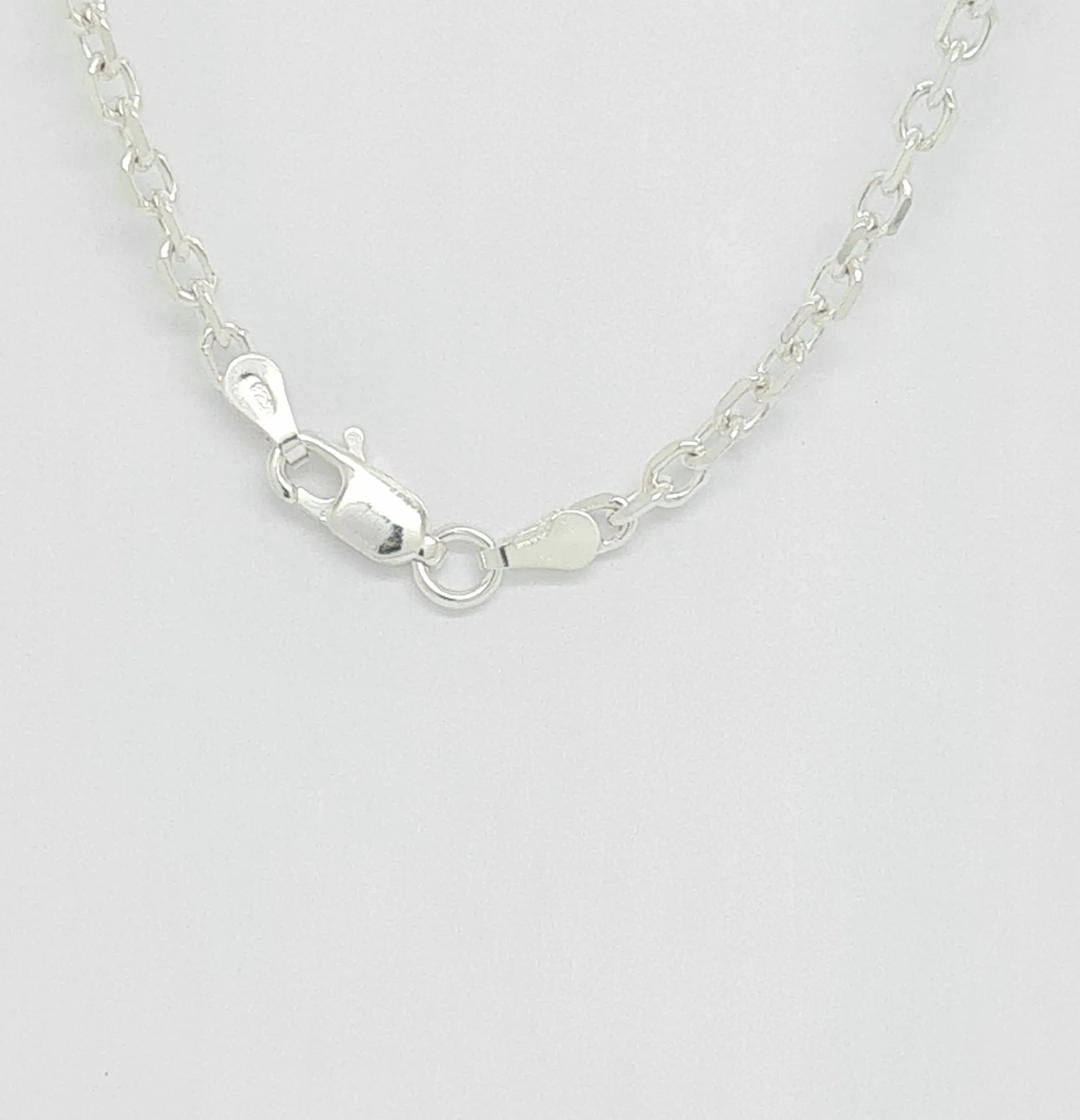 Sterling silver diamond cut cable chain,18"/46cm 27479