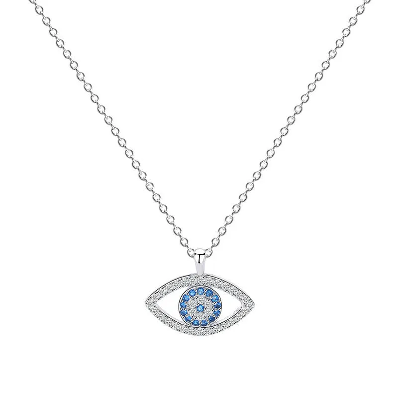 Sterling Silver Evil Eye Necklace Eye Pendant