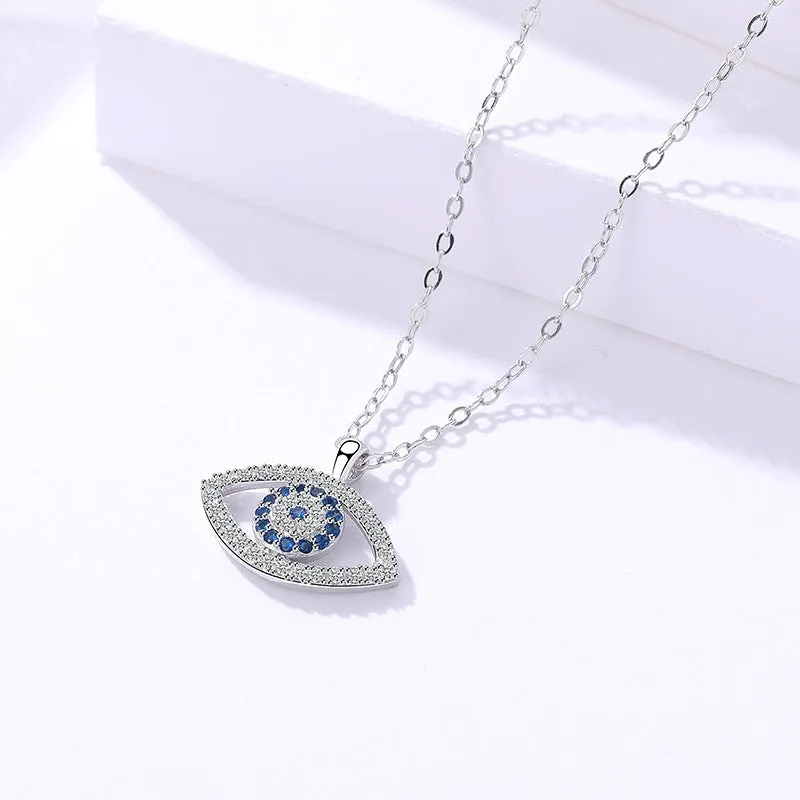 Sterling Silver Evil Eye Necklace Eye Pendant