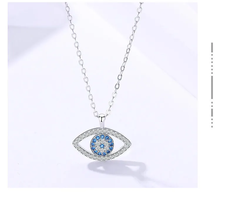 Sterling Silver Evil Eye Necklace Eye Pendant