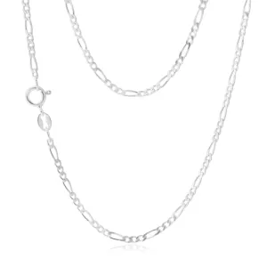 Sterling Silver Figaro 1:3 45cm Chain