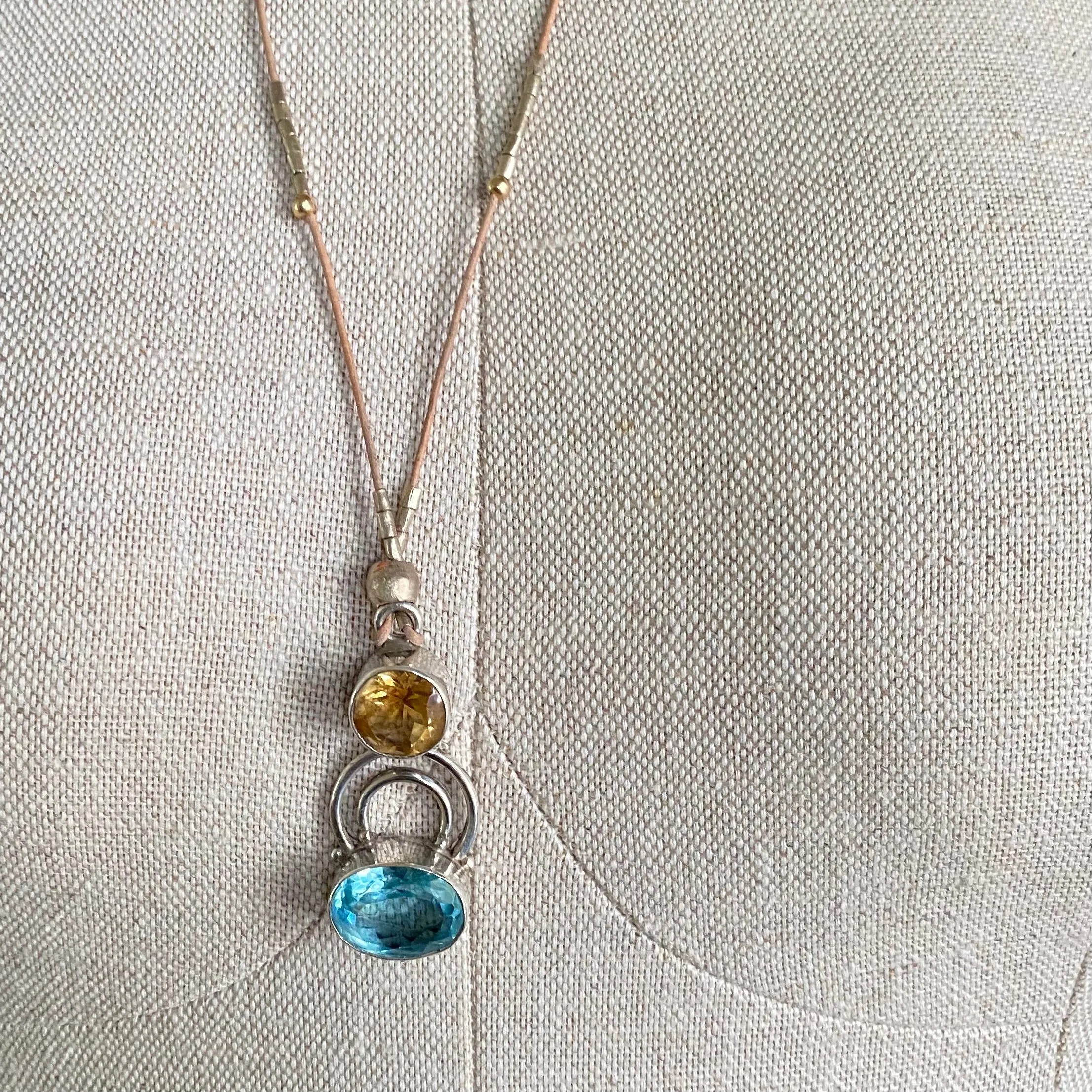 Sterling Silver Gem Necklace