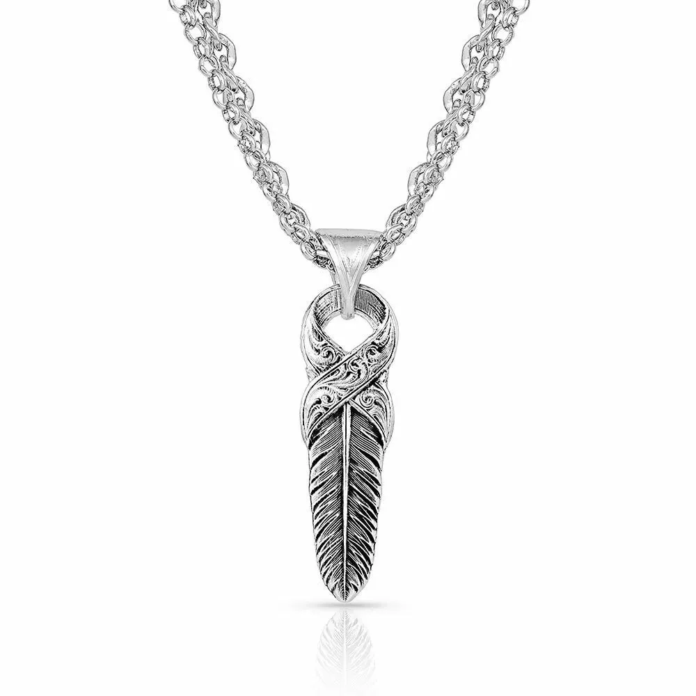 Strength Within Feather Necklace By Montana Silversmiths NC4839