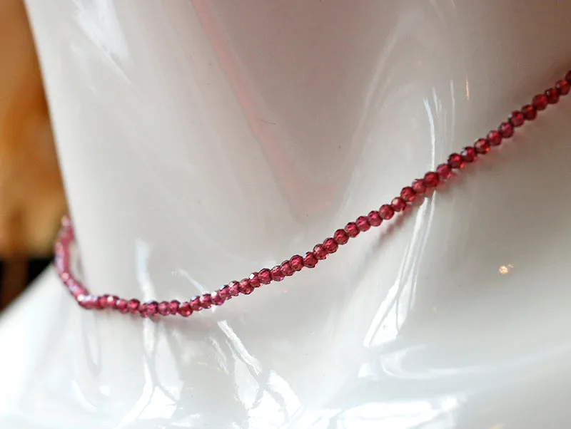 Susan Rifkin Tiny Garnet Bead Necklace