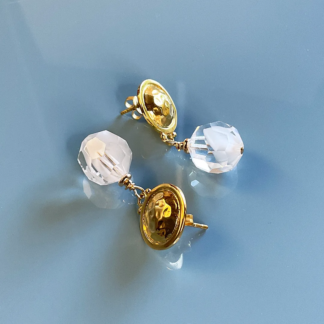 Swarovski Crystal & Gold Vermeil Earrings