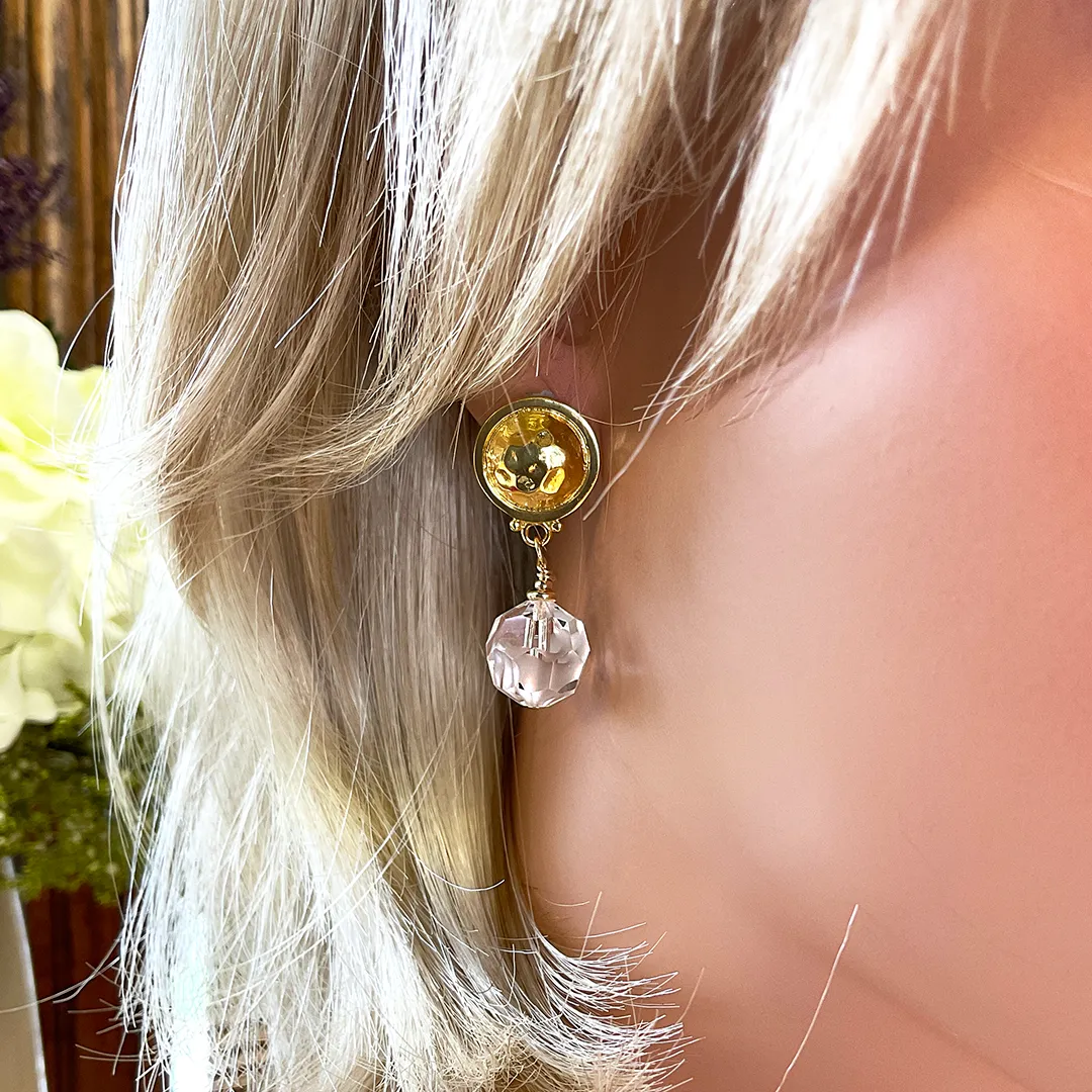 Swarovski Crystal & Gold Vermeil Earrings