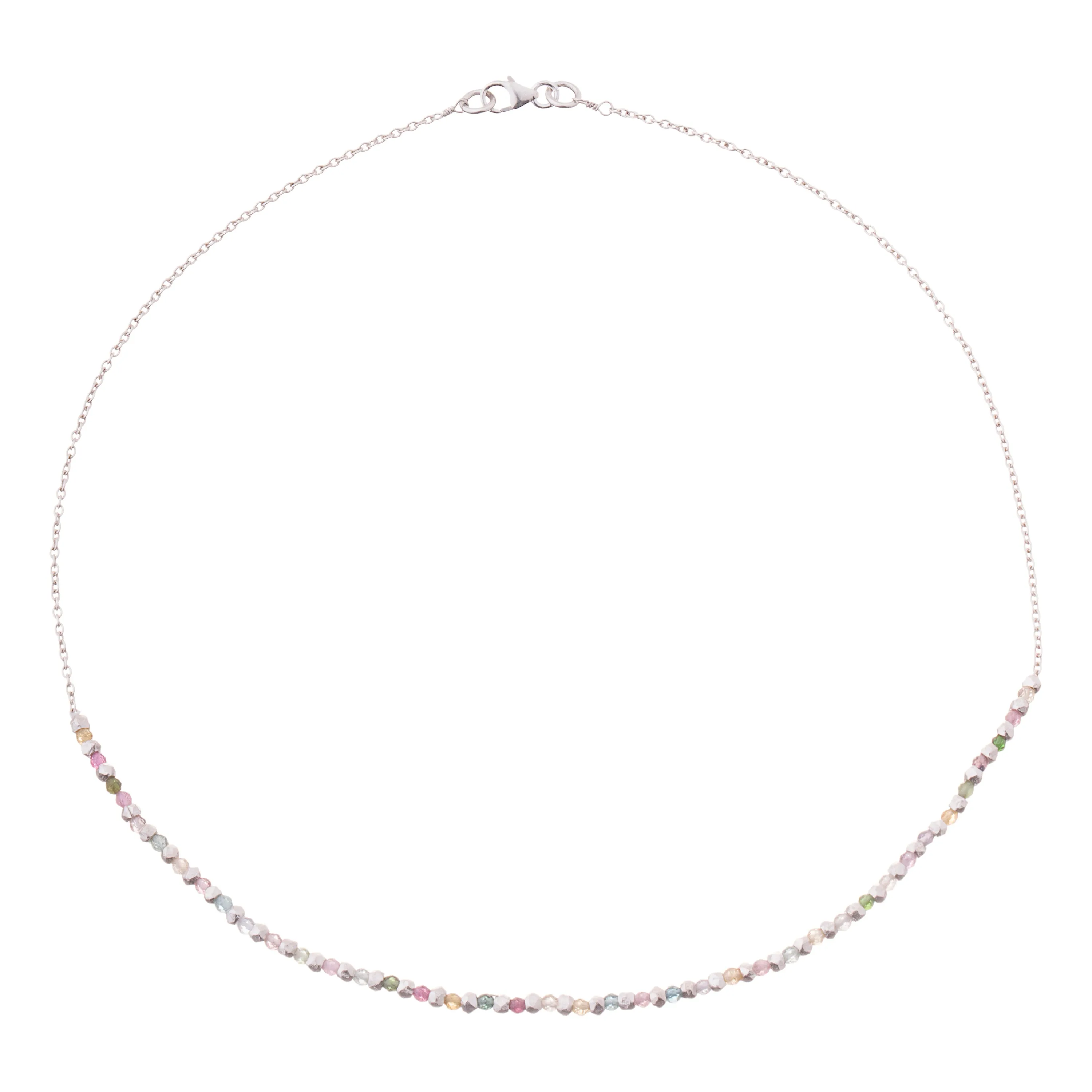 Thea Multi Tourmaline Necklace Sterling Silver