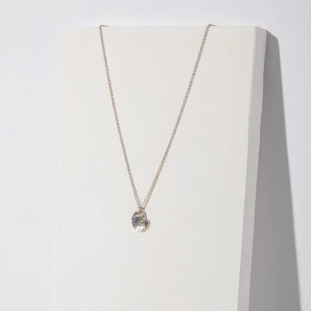 Tiny Palette Necklace - Hammered Sterling Silver