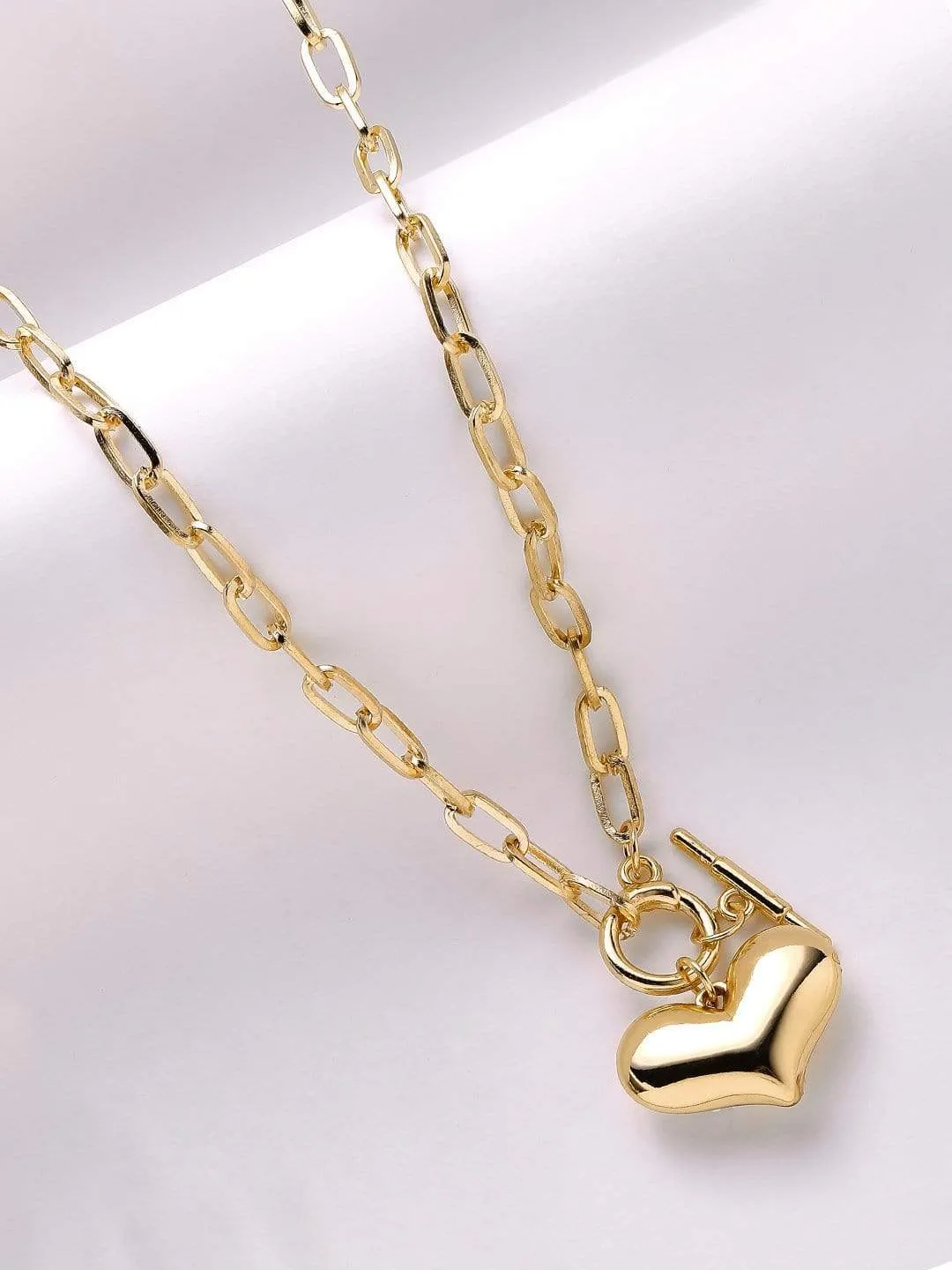 TOKYO TALKIES X Rubans Gold Plated Handcrafted Heart Shape Interlinked  Chain Necklace