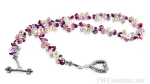 Tourmaline Garnet Gemstone Pearl Twist Necklace