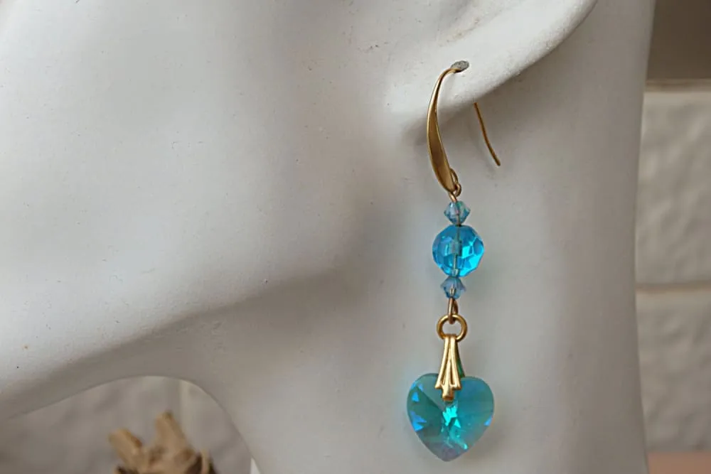 Turquoise heart shaped earrings