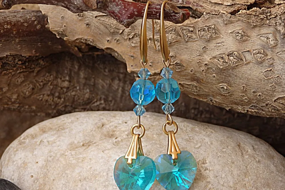 Turquoise heart shaped earrings