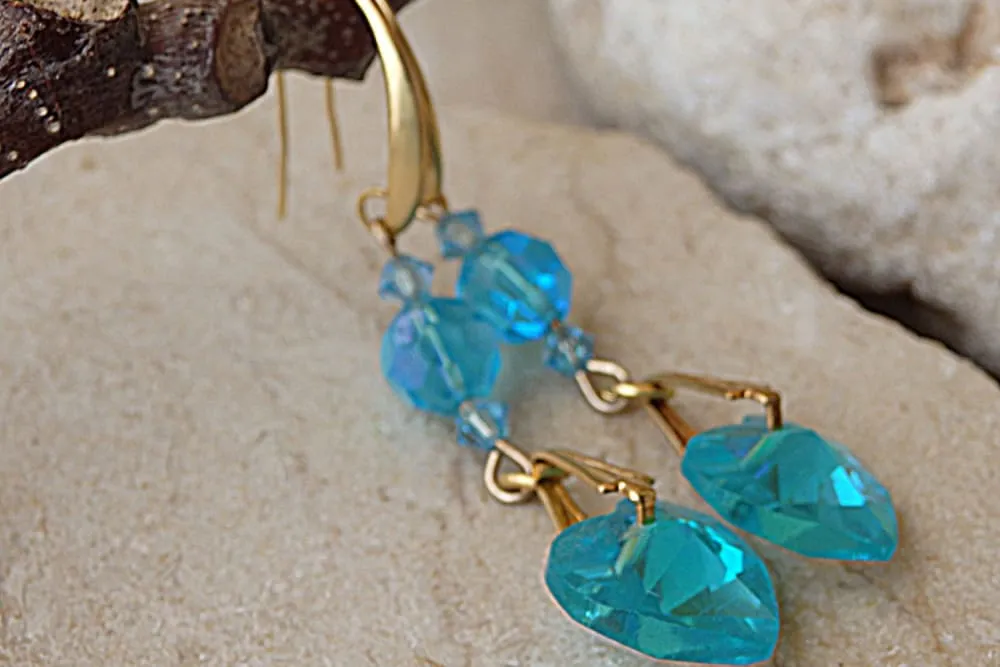 Turquoise heart shaped earrings