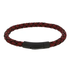 Unique & Co Red Leather Mens Bracelet B512ARE-21