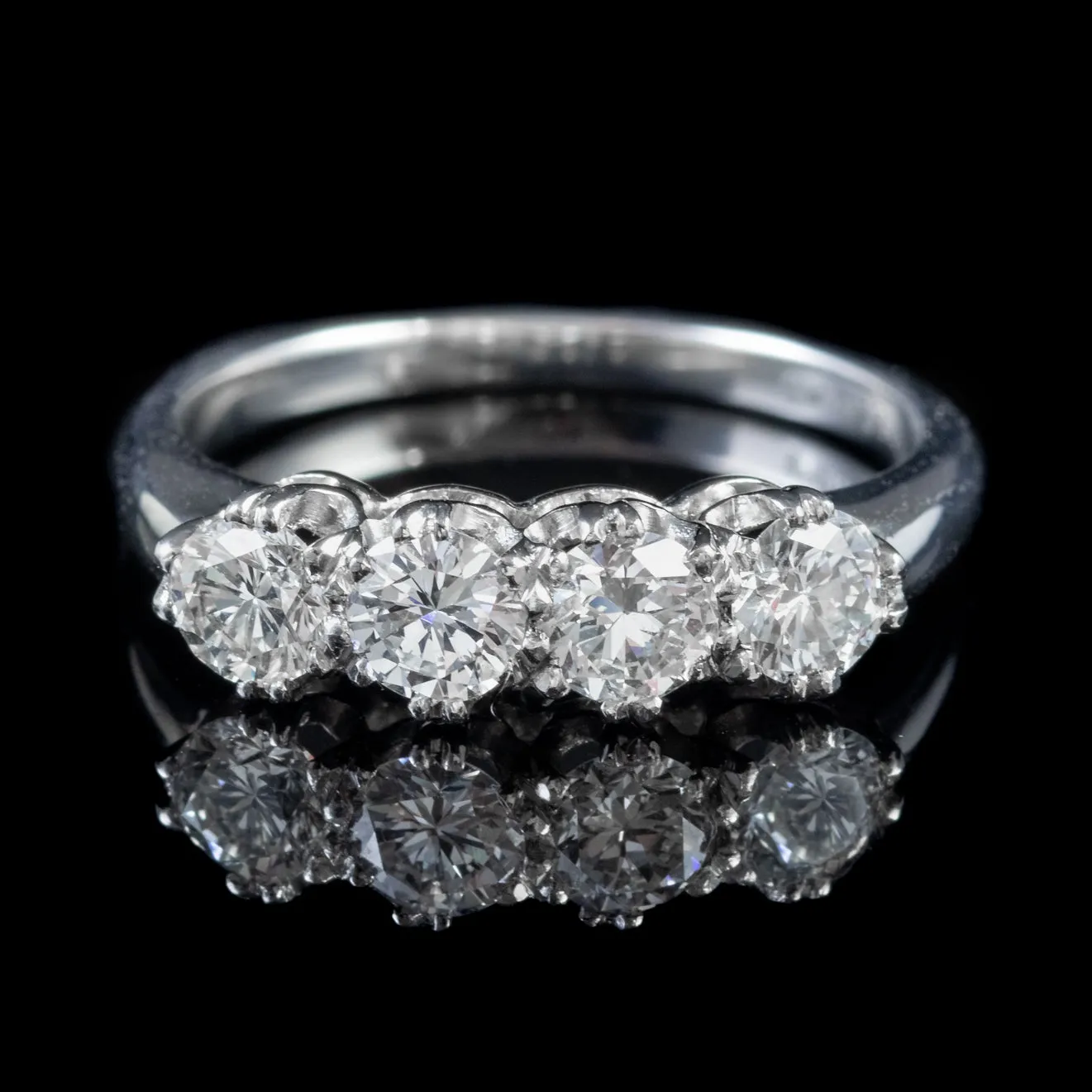 Vintage Four Stone Diamond Ring 1.20ct Of Diamond