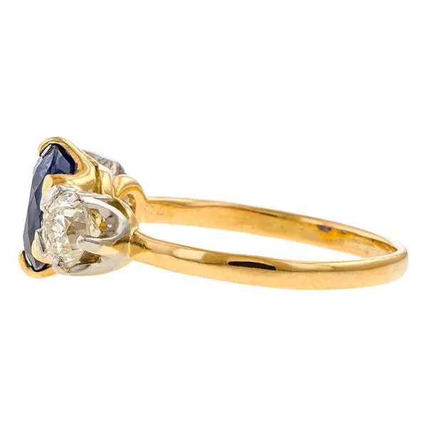 Vintage Oval Sapphire & Diamond Ring