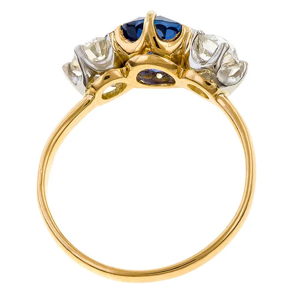 Vintage Oval Sapphire & Diamond Ring