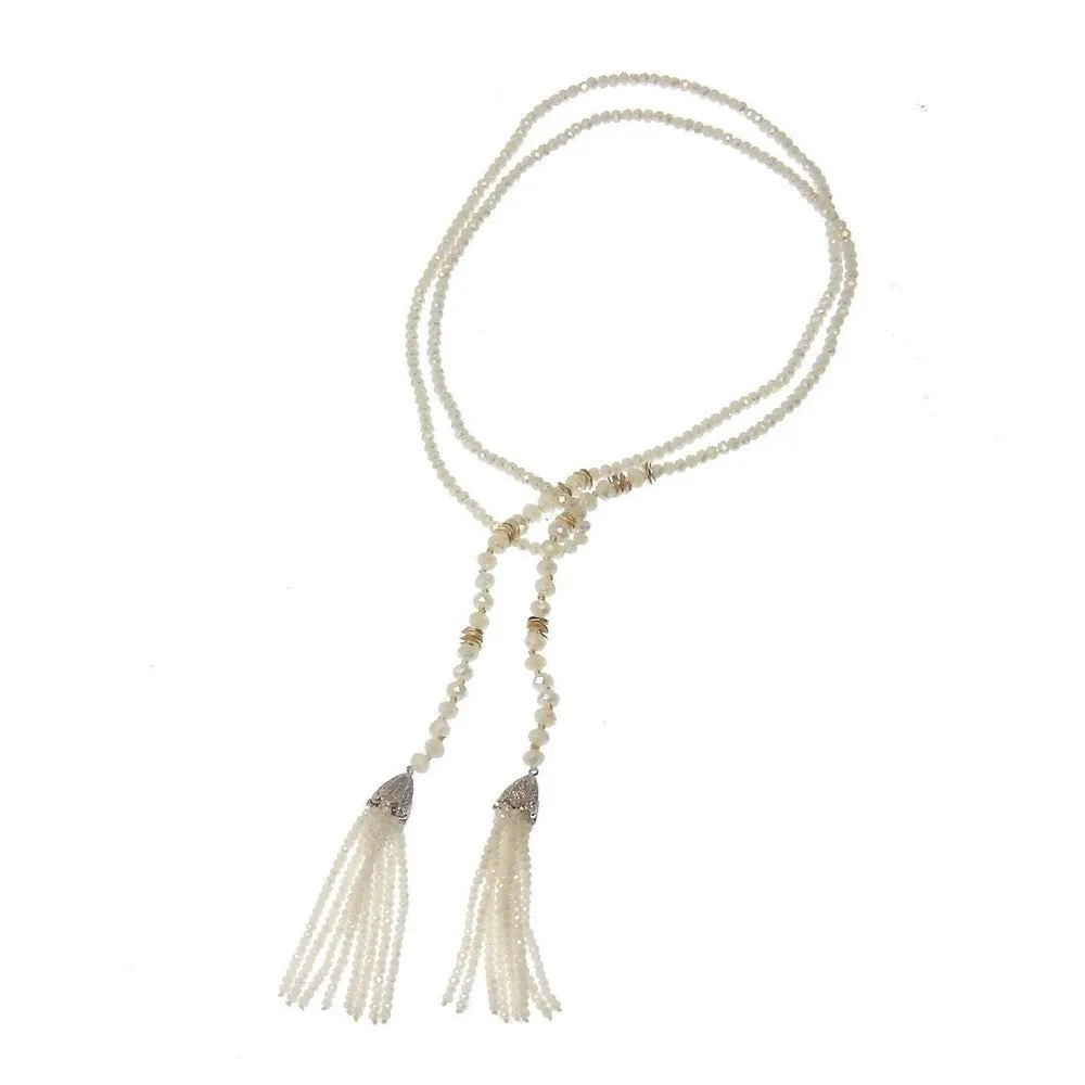 White Tassel Necklace