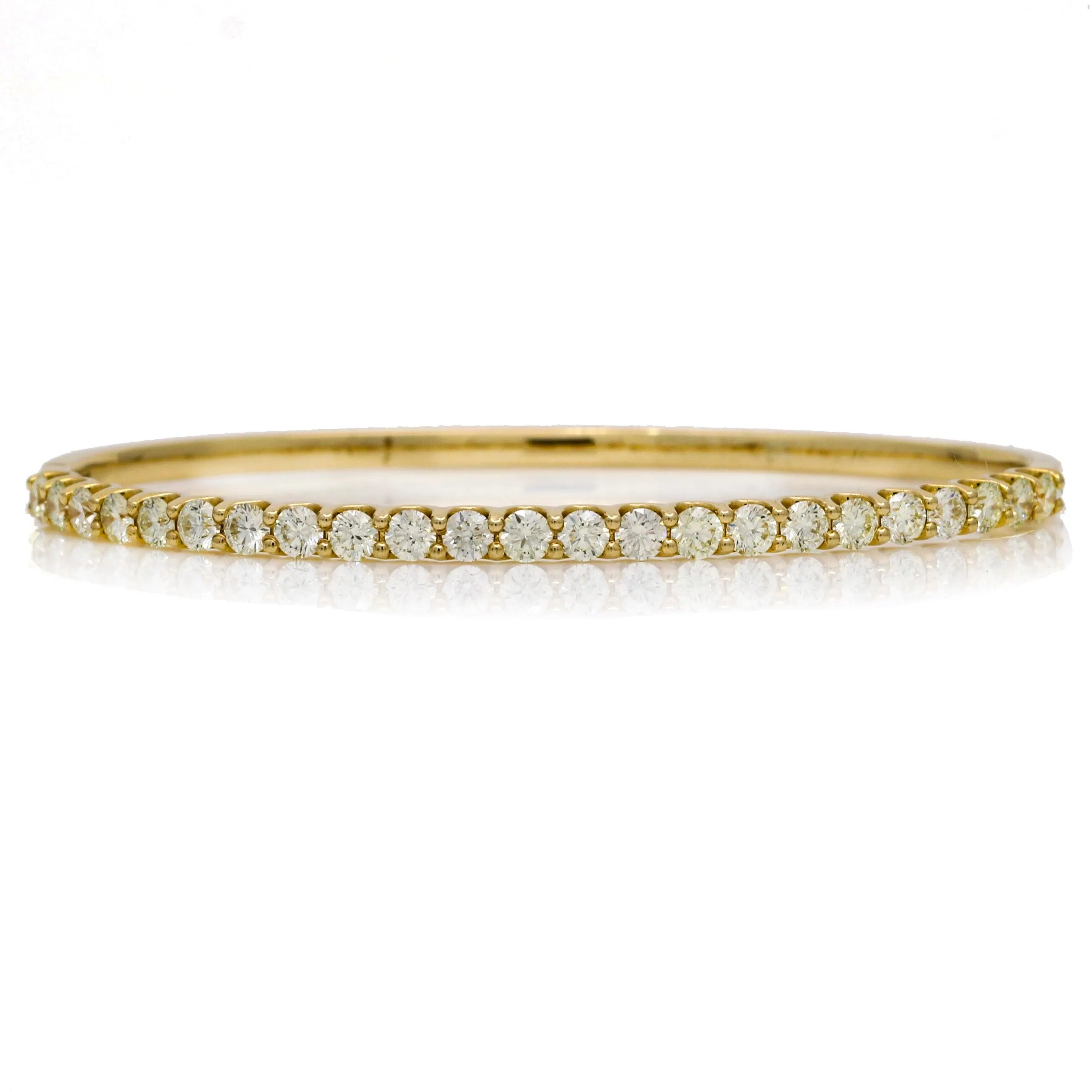 Women's Diamond Hinged Bangle Bracelet in 14k Yellow Gold