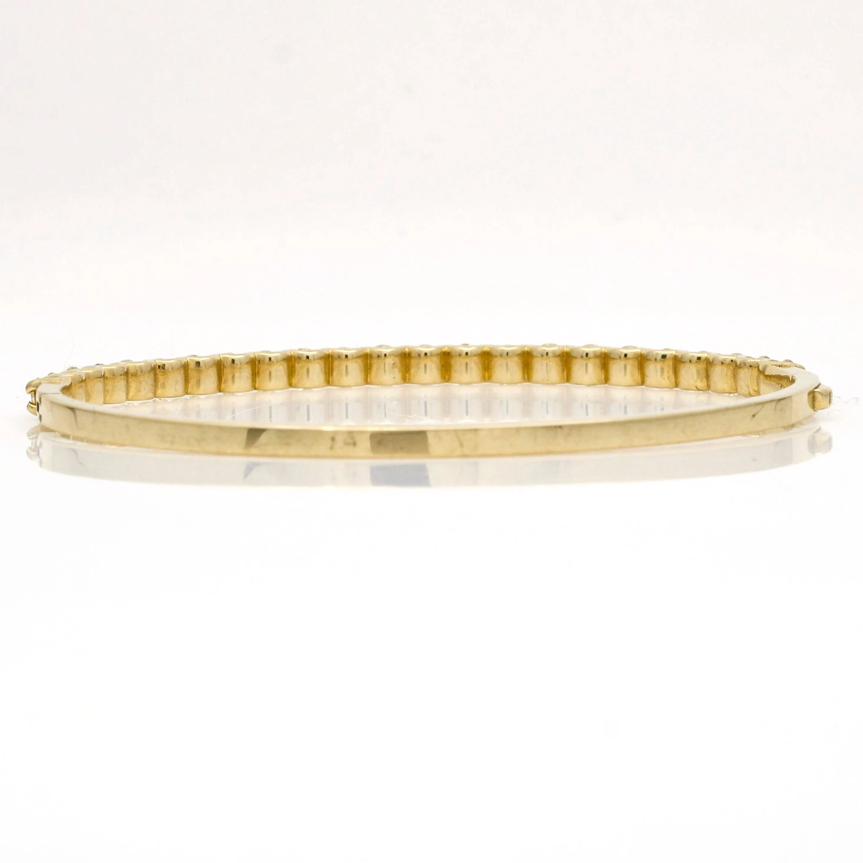 Women's Diamond Hinged Bangle Bracelet in 14k Yellow Gold