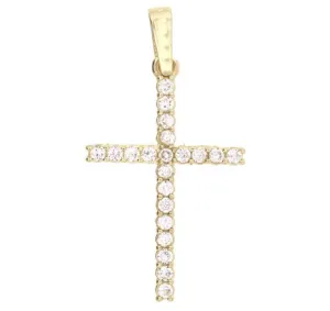 Yellow Gold Cross Pendant with Diamonds 18K