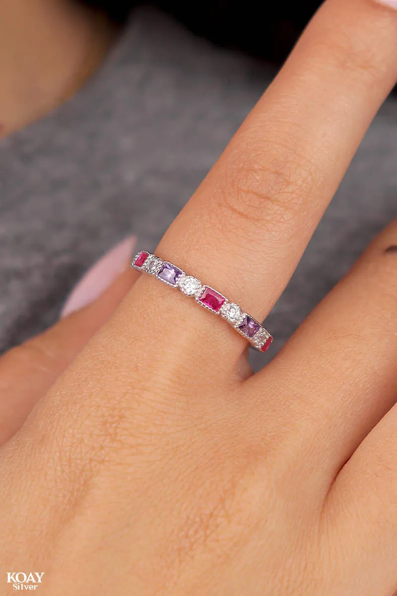 Zircon (061-Pink&Purple) Ring